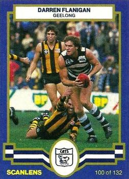 1986 Scanlens VFL #100 Darren Flanigan Front